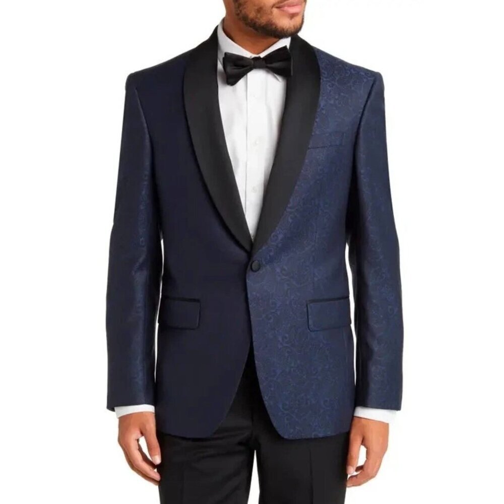 Ted Baker Josh Paisley Dinner Jacket – Navy Tuxedo Blazer Size 40